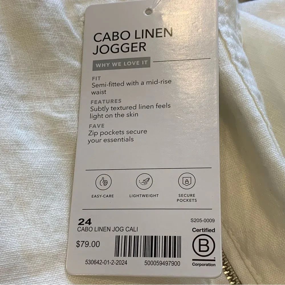 Athleta Cabo Linen Jogger Pants White Plus Size 24 - Picture 6 of 11